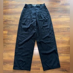 Vintage Eddie Bauer Black Wide-Leg Pleated Wool Trousers